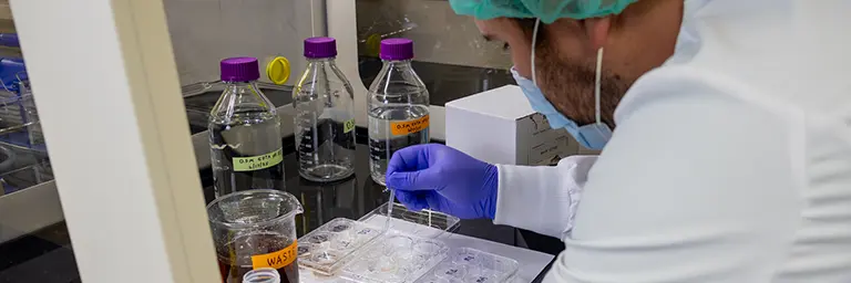 UND Geological Engineering Student in Lab