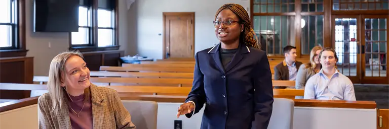 Law Students in Mock Courtroom