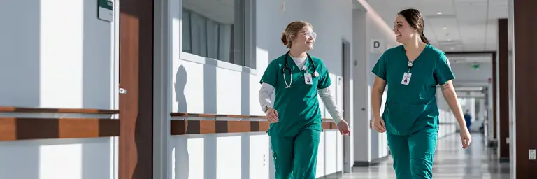 UND BSN Students in the Hallway