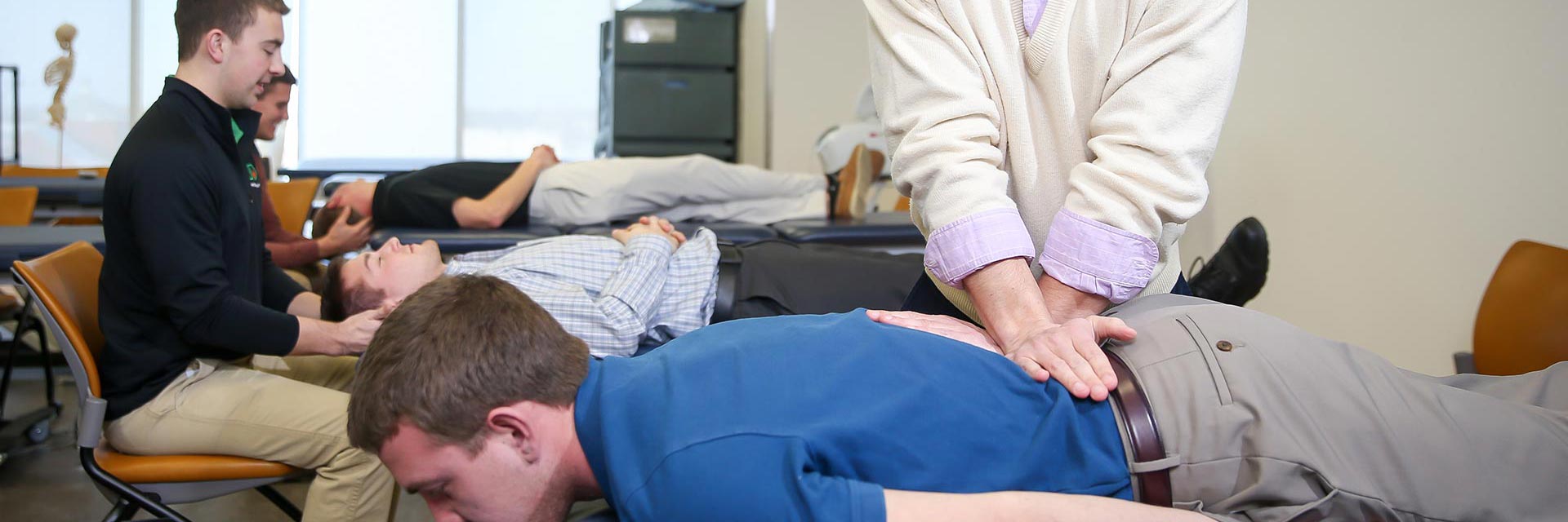 pre-chiropractic students in class