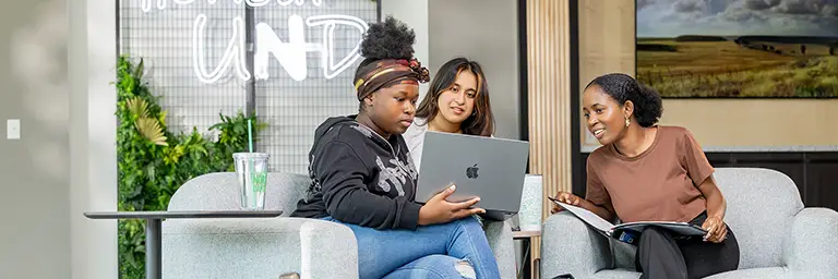 students on couches in discussion