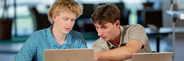 software engineering graduate students working on computers