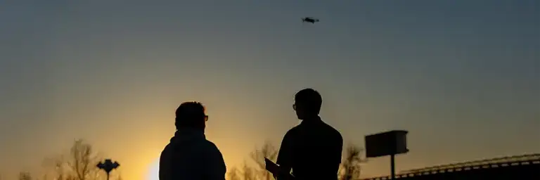 UND Unmanned Aircraft System Operations Students with Drone Outside