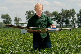 UND student in field