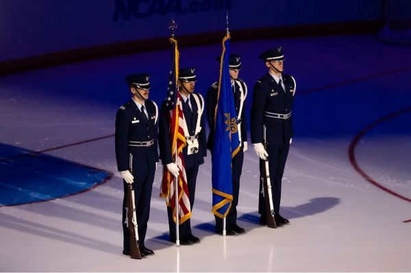 honor guard with flags