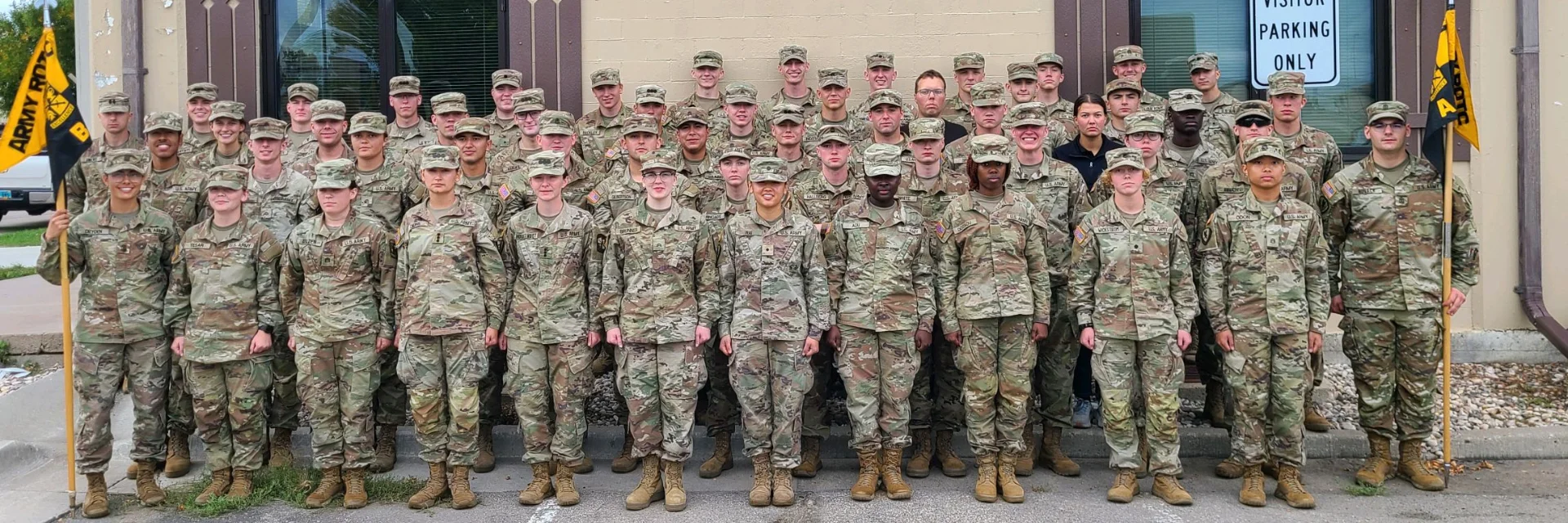 ROTC troops smiling for picture
