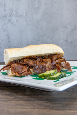 smoked beef brisket sandwich