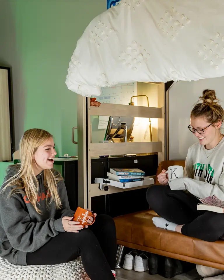 UND Students Sitting Together in Their Dorm Room