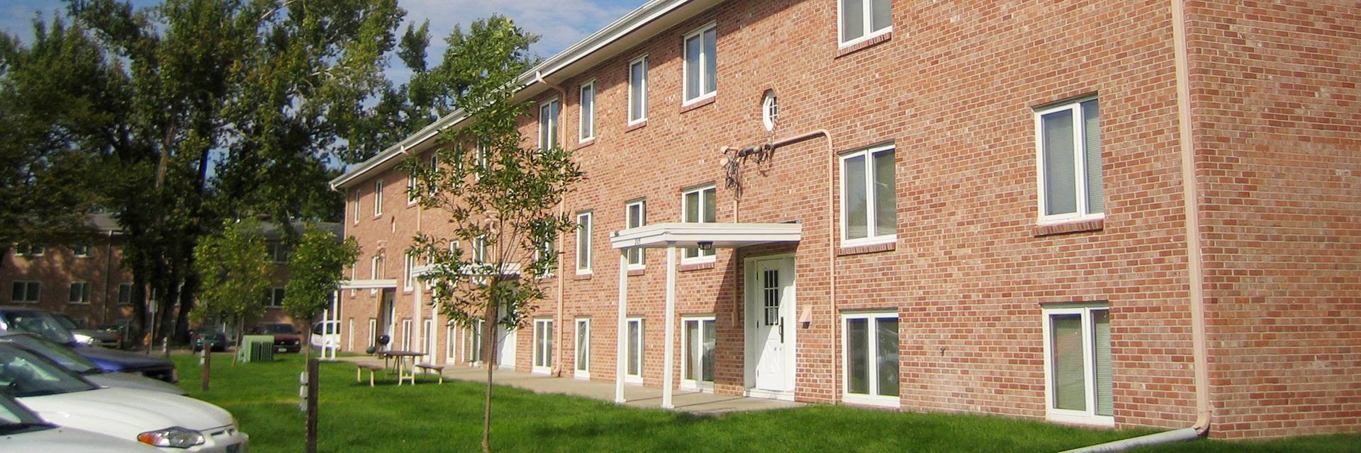 Parking lot and building of apartment