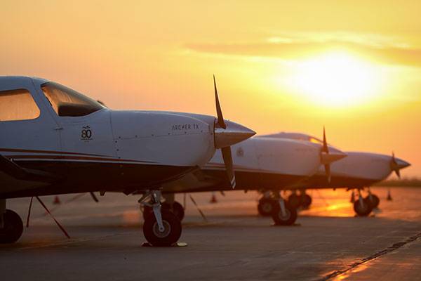 UND planes at sunrise