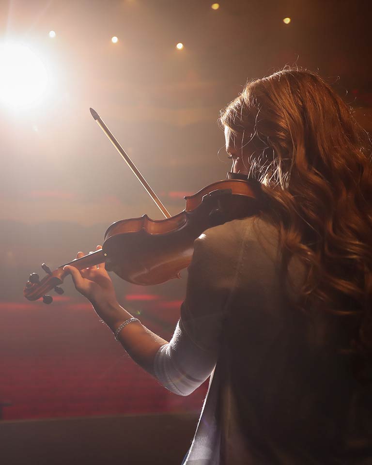 Student playing violin 